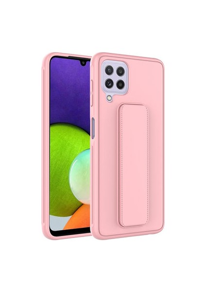 Samsung Galaxy M22 Kılıf Şık ve Stantlı Qstand Premium Kapak