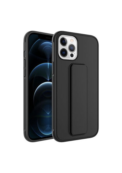 iPhone 12 Pro Kılıf Şık ve Stantlı Qstand Premium Kapak