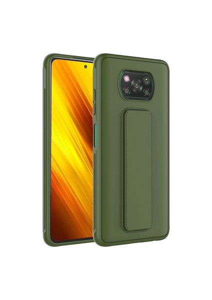 Poco X3 Kılıf Şık ve Stantlı Qstand Premium Kapak