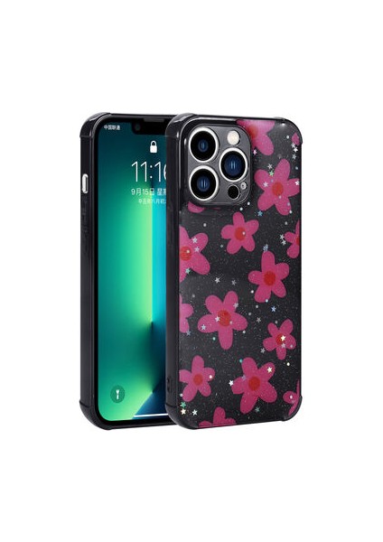 iPhone 12 Pro Kılıf Simli Desenli Kamera Korumalı Parlak Popy Kapak