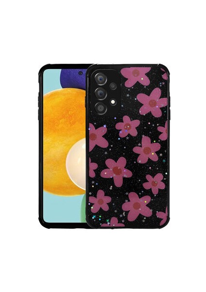 Samsung Galaxy A23 Kılıf Simli Desenli Kamera Korumalı Parlak Popy Kapak