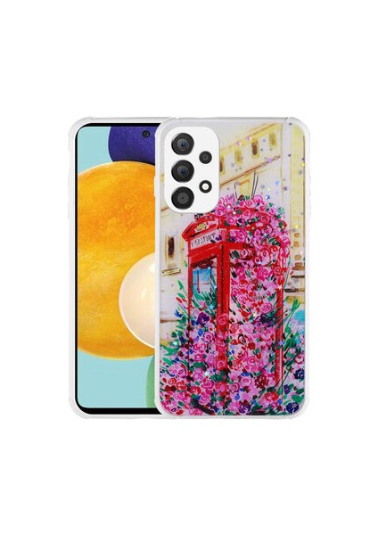 Samsung Galaxy A23 Kılıf Simli Desenli Kamera Korumalı Parlak Popy Kapak