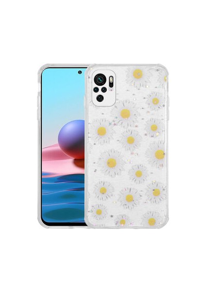 RedmiNote 10 Kılıf Simli Desenli Kamera Korumalı Parlak Popy Kapak