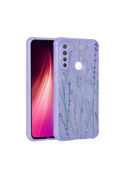 RedmiNote 8 Kılıf Simli Desenli Kamera Korumalı Parlak Popy Kapak