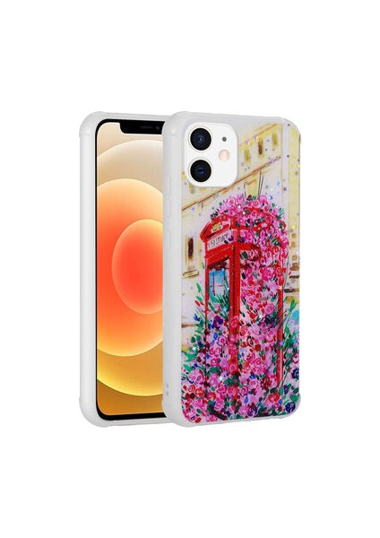 iPhone 11 Kılıf Simli Desenli Kamera Korumalı Parlak Popy Kapak