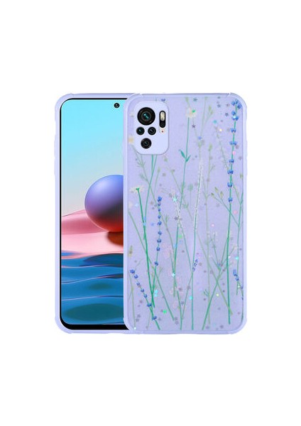 RedmiNote 10 Kılıf Simli Desenli Kamera Korumalı Parlak Popy Kapak