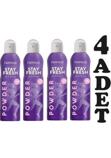 Stay Fresh Powder Kadın Deodorant 150 ml X 4 fiyatları