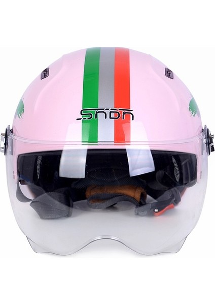 Urbhanna 3c Sertifikalı Kask Kask Çift Lens Yarım Kask Four Seasons Uv Koruma Yetişkin Kask (Yurt Dışından)