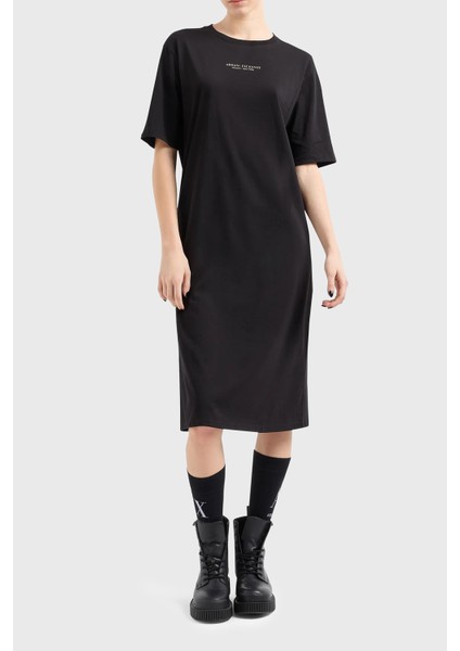Pamuklu Yırtmaçlı Regular Fit Midi Elbise Bayan Elbise 8Nyacf Yjg3Z 52Ak