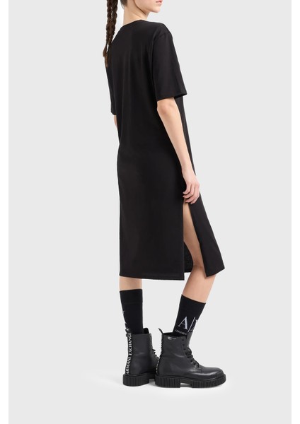 Pamuklu Yırtmaçlı Regular Fit Midi Elbise Bayan Elbise 8Nyacf Yjg3Z 52Ak