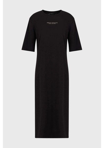 Pamuklu Yırtmaçlı Regular Fit Midi Elbise Bayan Elbise 8Nyacf Yjg3Z 52Ak