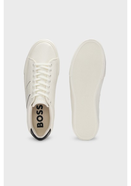 Logolu Deri Sneaker Ayakkabı Erkek Ayakkabı 50522833 101