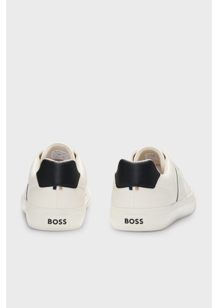 Logolu Deri Sneaker Ayakkabı Erkek Ayakkabı 50522833 101
