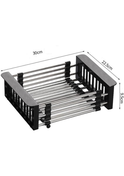 304 Paslanmaz Çelik Drenaj Sepeti Mutfak Lavabo Drenaj Rafı Geri Çekilebilir Depolama Rafı (Yurt Dışından)