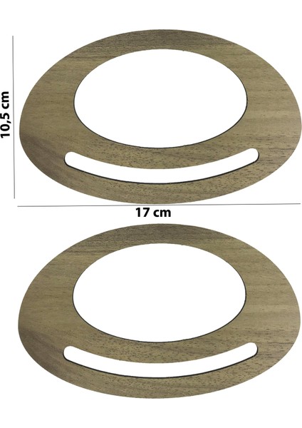 Ala Depo Ahşap Oval Çanta Sapı Meşe Mdf 3mm 17X10,5 cm (3 Çift)