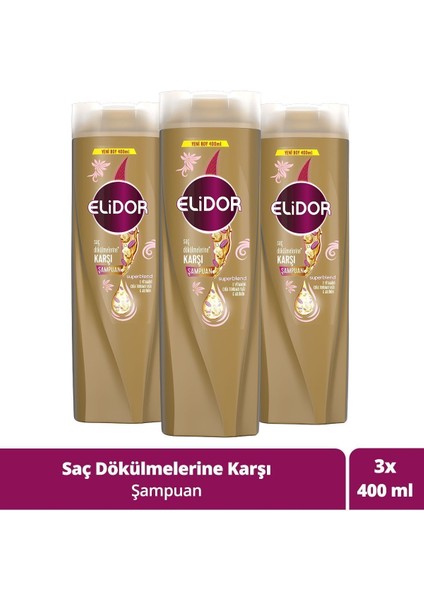 Superblend Saç Bakım Şampuanı Saç Dökülmelerine Karşı 400 ml X3 Adet