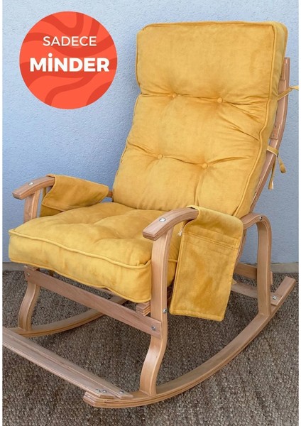 Home Sallanan Sandalye Minderi Kapitone Çift Cepli Hardal