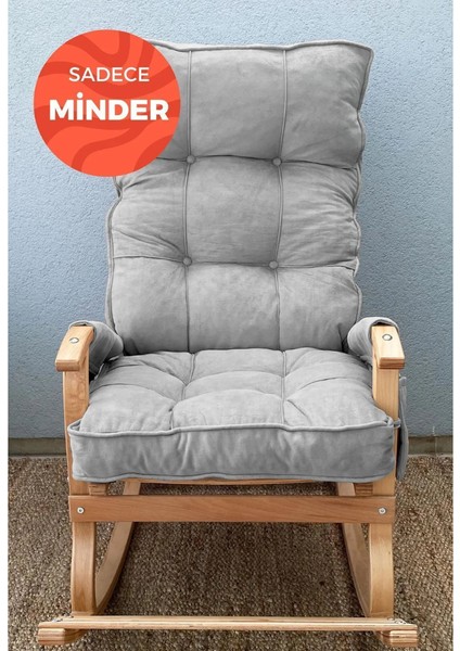 Home Sallanan Sandalye Minderi Kapitone Çift Cepli Gri