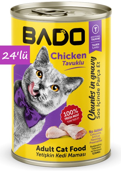 Yetişkin Yaş Kedi Maması Tavuk Etli 400GR 24'lü