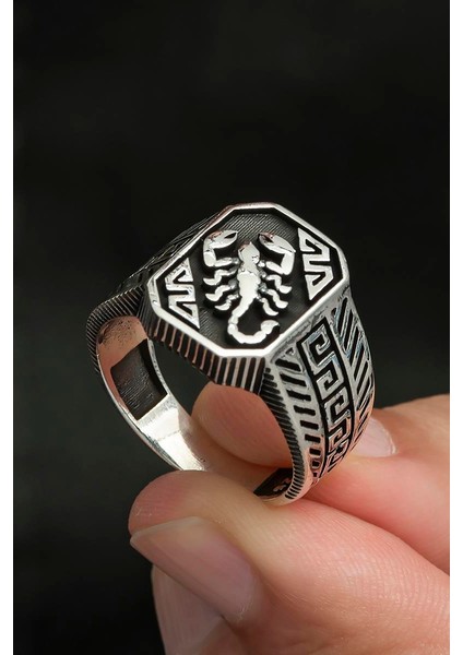 Akrep Desenli Taşsız 925 Gümüş Erkek Yüzük modelleri