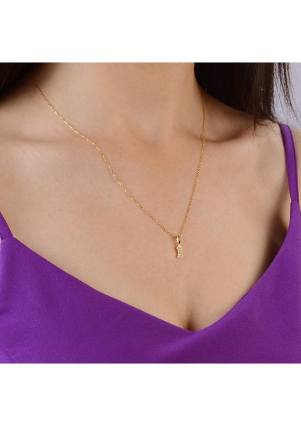 14 Ayar Altın I Harfi Taşlı Kolye Ucu 0,45 gr fırsatları