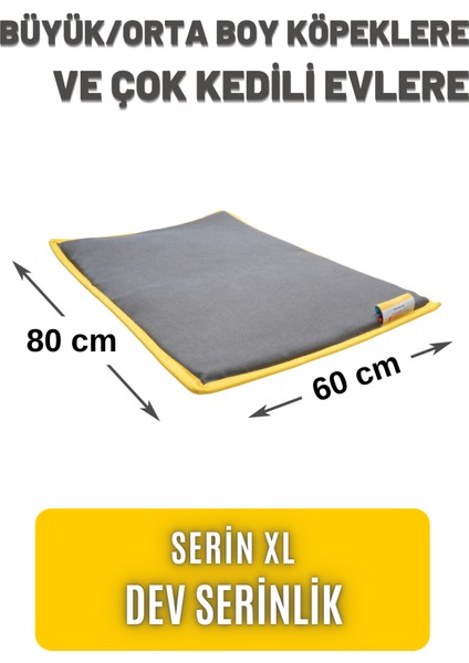 Serin (80X60cm) - 4 Mevsim Kedi/ Köpek Matı, Sıcak Veya Soğuk Kullanılabilen Minder Yatak