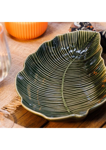 Mkjddıshleaf Jardin Stoneware Yaprak Servis Tabağı 30CM indirimleri