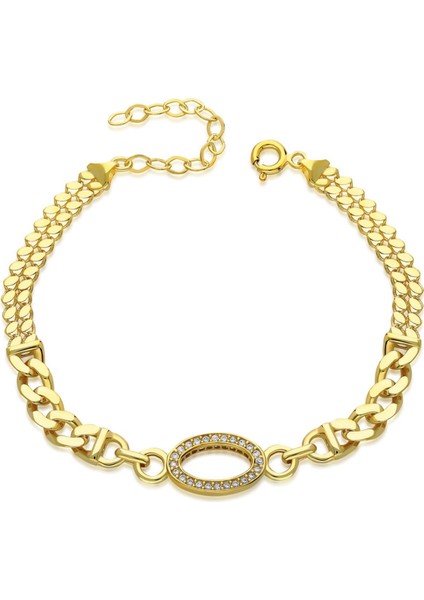 Oval Taşlı Pullu Gurmet Bileklik