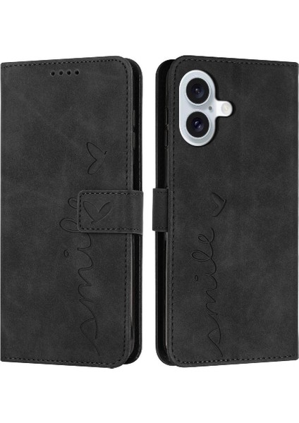 IPhone 16 Için Flip Case Kickstand Kart Ekleme Yan Toka Pu Deri (Yurt Dışından)