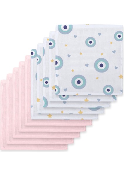 Müslin Bebek Ağız Bezi Paketi – Le Nazar & Innocent Pink 10`lu
