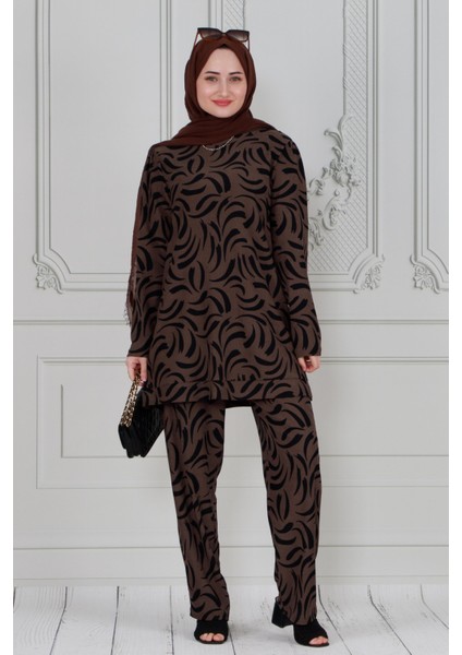 Lale Ikili Takım-Kahverengi