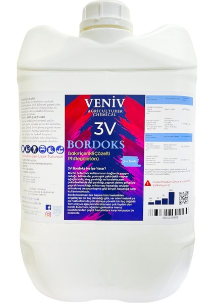 3V Bordoks Hazır Bordo Bulamaç Bakır ve Kireç İçerikli 20L