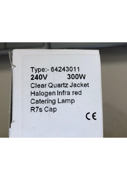 TYPE:64243011 Halojen Infrared Lamba Isıtma Lambası 220V 300W R7S 118MM