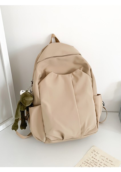 Basit Düz Renkli Bilgisayar Sırt Çantası Kolej Lise Çantası Orman Büyük Kapasiteli Sırt Çantası (Yurt Dışından)