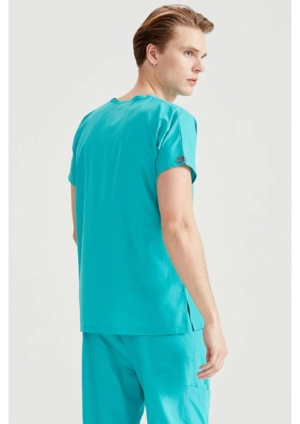 Cerrahi Tek Üst Benetton Yeşili Terikoton Ince Kumaş Dr Greys Kesim modelleri