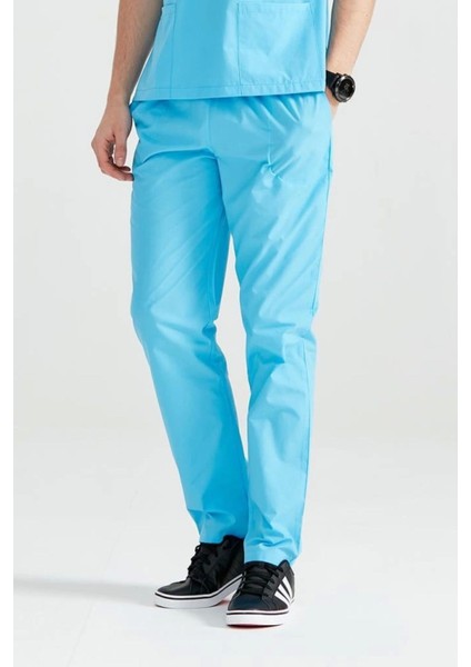 Hemşire Forması Turkuaz Tek Alt Terikoton Ince Kumaş Dr Greys Kesim