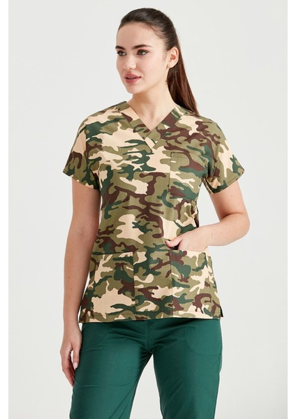 Askeri Yeşil Kamuflaj Desenli Tek Üst Terikoton Ince Kumaş Dr Greys Kesim Forma fiyatları
