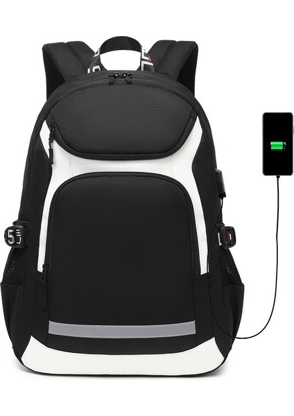 Sarı Özel Logo Basketbol Sırt Çantası Erkek Spor Spor Çantası Genç USB Şarj Büyük Kapasiteli Sırt Çantası (Yurt Dışından) fiyatları