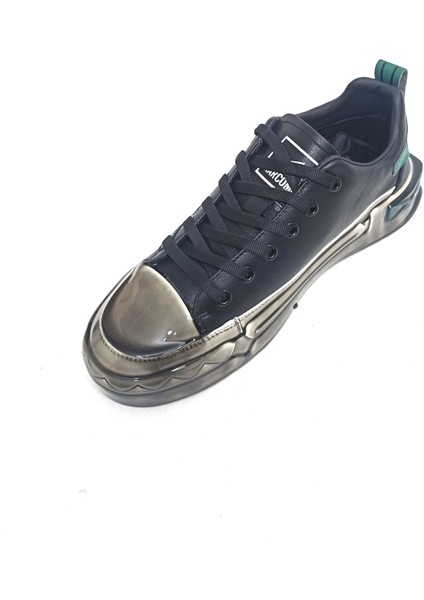 Siyah Deri Erkek Sneaker Ayakkabı modelleri