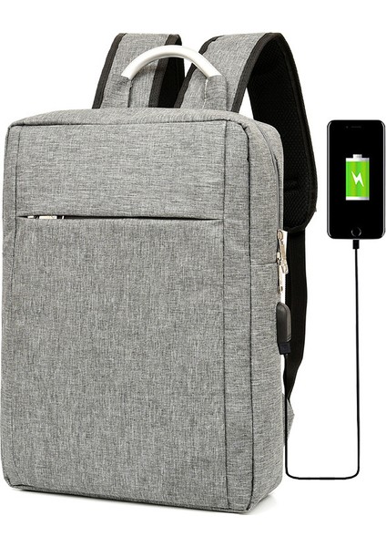 Açık Gri Moda Çok Fonksiyonlu Okul Çantaları Erkek USB Şarj Naylon Rahat Iş Erkek Dizüstü Sırt Çantası 2023 (Yurt Dışından) fiyatları