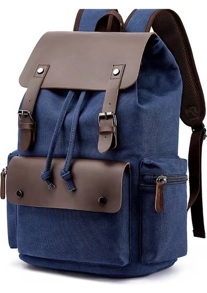 3 5A Kanvas Eğlence Çantası Çift Omuz Bilgisayar Çantası Erkek ve Kadın Öğrenci Okul Sırt Çantası (Yurt Dışından)