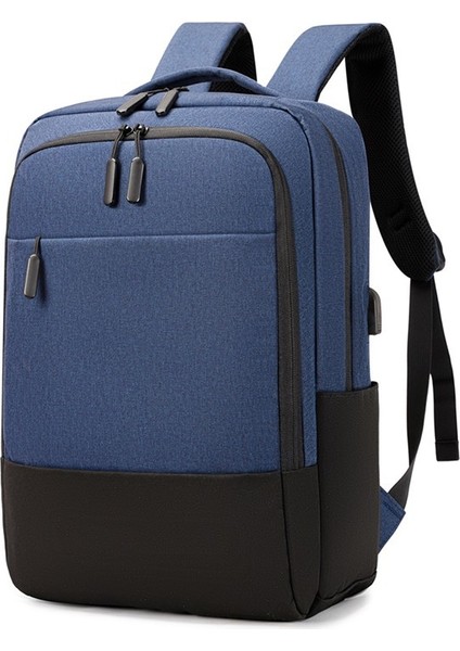 Mavi Fabrika Baskı Logo Oxford Su Geçirmez USB Şarj Laptop Çantaları Gençler Için Adam Çantası Özel Çantalar Erkekler Için Sırt Çantası (Yurt Dışından)