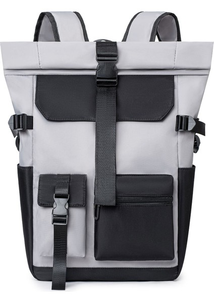 Açık Gri Vintage Promosyon Yüksek Hacimli Öğrenci Seyahat Sırt Çantası Erkekler Için Iş Dizüstü Sırt Çantası (Yurt Dışından)