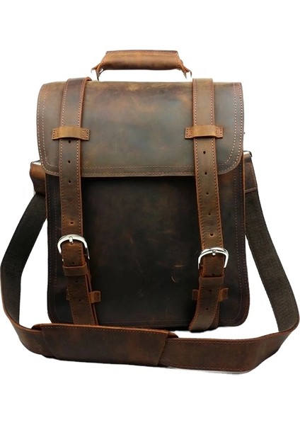 Kahverengi Moda Vintage Pu Deri Sırt Çantası Erkekler Için Laptop Sırt Çantası Okul Seyahat Koleji Kitap Çantası Computerwholesales (Yurt Dışından)