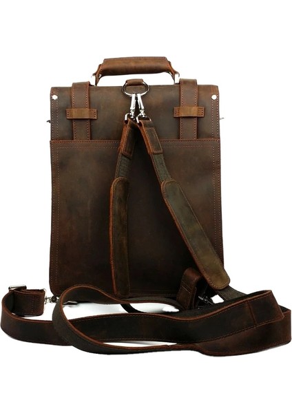 Kahverengi Moda Vintage Pu Deri Sırt Çantası Erkekler Için Laptop Sırt Çantası Okul Seyahat Koleji Kitap Çantası Computerwholesales (Yurt Dışından) fiyatları