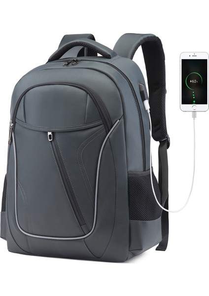 3 Moda Iş Seyahat Çok Fonksiyonlu 17 Inç Laptop Çantası Su Geçirmez Erkek Dizüstü Sırt Çantası Erkek Mochila (Yurt Dışından)