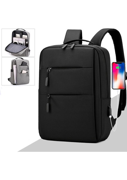 Erik Erkek Sırt Çantası Çok Fonksiyonlu Su Geçirmez Çanta Erkek Iş Dizüstü Bilgisayar Packsack USB Şarj Sırt Çantası Naylon Rahat Sırt Çantası (Yurt Dışından) fırsatları