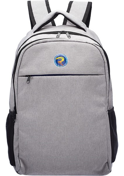 Gri Basit Stil Erkek Rahat Moda Bilgisayar Sırt Çantası Büyük Kapasiteli Su Geçirmez Kumaş Seyahat Sırt Çantası (Yurt Dışından)