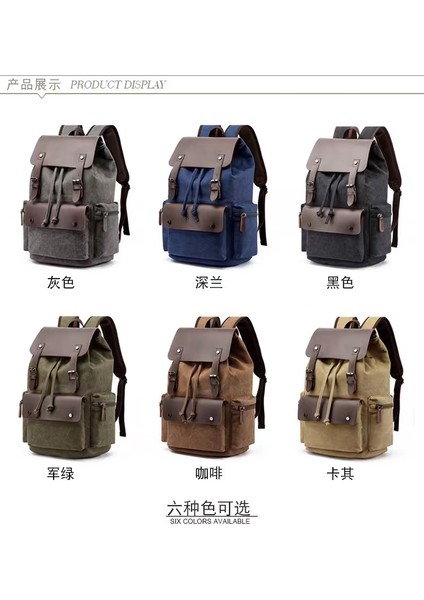 5 Jnkg 5A Retro Erkek Büyük Kapasiteli Kanvas Çanta Eğlence Iş Seyahat Çantası Bilgisayar Sırt Çantası (Yurt Dışından) indirimleri