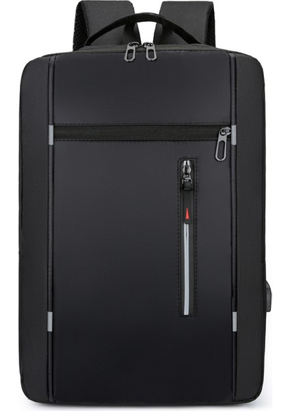 Siyah Fabrika Yeni Tasarım Moda Özel Logo Erkekler Sırt Çantası USB Şarj Telefonu Büyük Kapasiteli Ticari Adam Seyahat Çantası (Yurt Dışından)